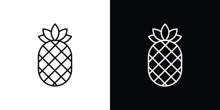 Pineapple icon vector graphics set