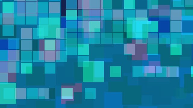 Abstract Blue Geometric Squares Pattern 4K