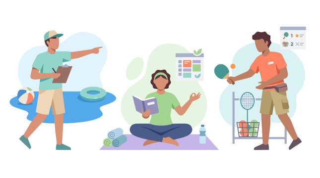 Summer Camp Activities: Coach, Meditation, Table Tennis