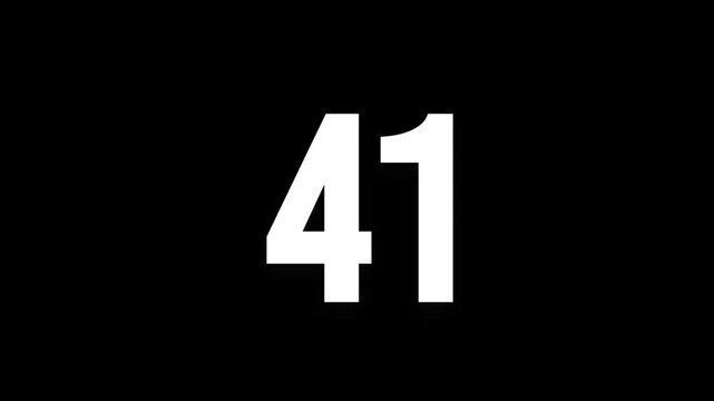 Pixel number 41, number forty one, alpha channel, alphabet and letters in pixel style with a transparent background