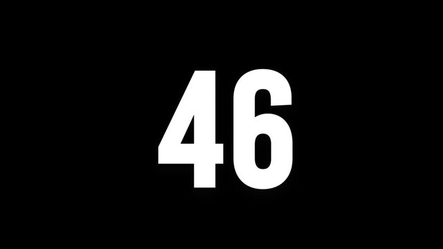Pixel number 46, number forty six, alpha channel, alphabet and letters in pixel style with a transparent background