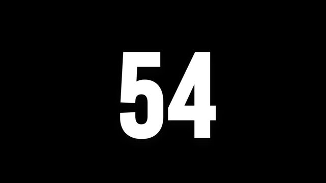 Pixel numeral 54, number fifty four, alpha channel, alphabet and letters in pixel style with a transparent background