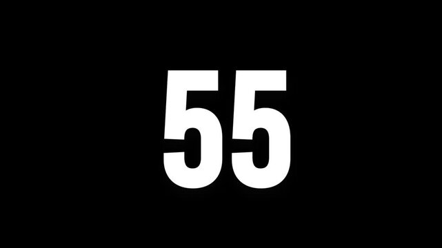 Pixel numeral 55, number fifty five, alpha channel, alphabet and letters in pixel style with a transparent background