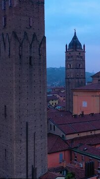 Bologna Towers Evening City Skyline View