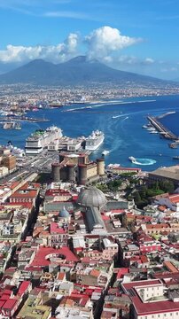 Naples Harbor with Mount Vesuvius View