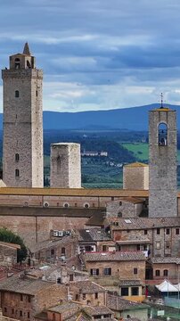 San Gimignano Medieval Town Skyline Panorama View