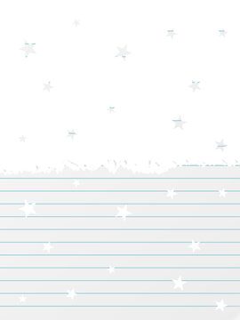 Cutout confetti style vertical overlay pattern isolated on transparent background. Stars glitter design template in white scrapbook style. Vector png