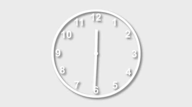 Animated clock. silver watch. Hands of the clock turn quickly. Concept of time, deadline. Looped video. Vector illustration isolated on white background.