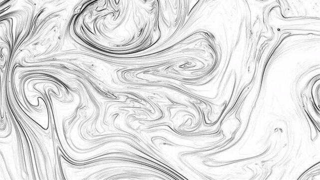 Abstract black and white monochrome background with detailed fluid line patterns. Liquid swirling ink texture creating a marble style drawing with organic wavy details. Full frame abstract backdrop el