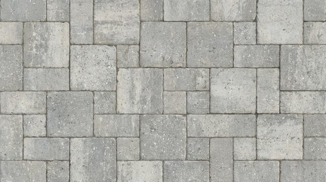 Seamless grey stone paver texture with irregular masonry layout for architectural backgrounds