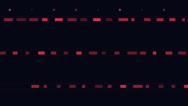 Morse code signal transmission background, red digital communication pattern, abstract data stream animation 4k