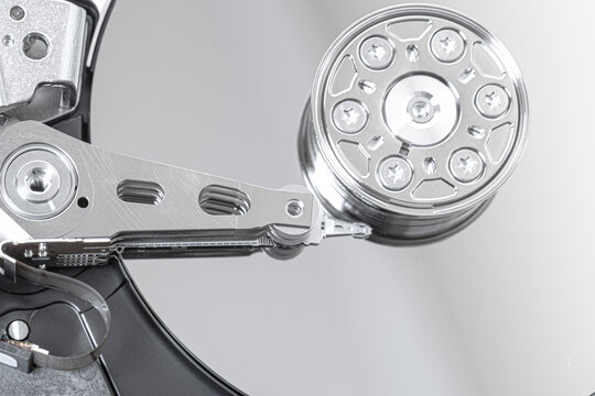 Hard drive platters recording digital data storage