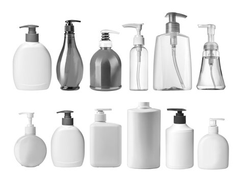 Assortment of blank liquid pump dispensers for hygiene