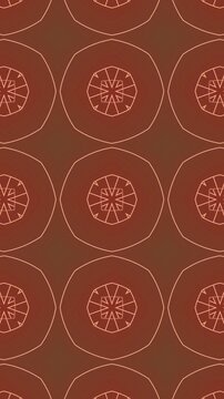 Vertical Brown and Terracotta Seamless Tile Pattern with Thin Line Mandala Elements
