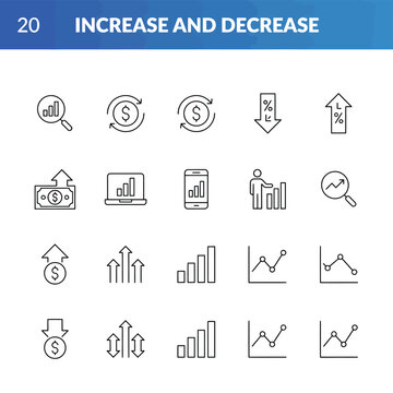 Finance and business growth icons set vector illustration