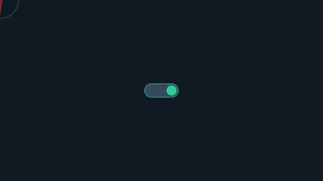 Minimalist ui toggle switch animation: interactive on off button for digital interface 4k