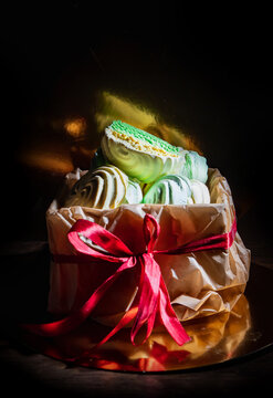 Handmade Marshmallow Gift Box with Fruit Filling Wrapped in Craft Paper