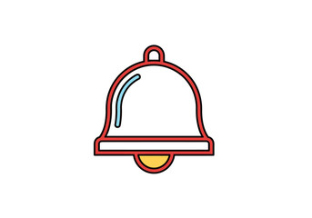 Fototapeta premium Minimal Outline Icon of a Notification Bell in a Modern Graphic Style