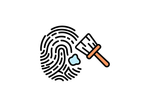 Crime Scene Investigation, Fingerprint Analysis, Forensics Lab, Illustration, Digital Environment, Close-Up, Evidence Collection