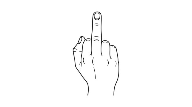 A hand gesture with the middle finger raised.