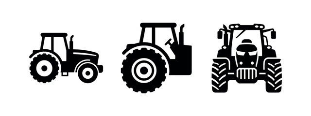 Farm Tractor Vehicle Icon Set © Lili