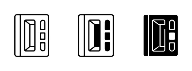 Obraz premium ATM Machine Icons, Cash Dispenser Vector Graphics, Financial Transaction Symbols, Banking Service Icons