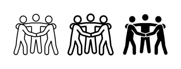 Fototapeta premium Teamwork Icons, Group Hugs, Friendship Symbols, Unity Concepts, People Together, Support Graphics