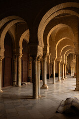Obraz premium Columns at the ninth century Great Mosque in Kairouan Tunisia the oldest mosque in north Africa