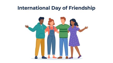Fototapeta premium International Day of Friendship Diverse Group of Friends Celebrating Together.