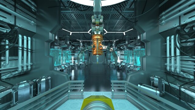 宇宙船通路　3DCGレンダリング