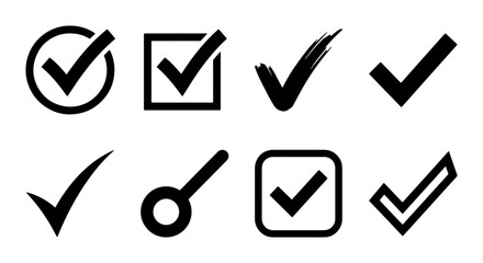 Check Mark Icons Set: Simple Vector Graphics for Approval, Success, and Confirmation Tasks © Hamida
