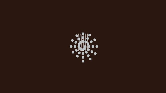 Minimalist abstract particle explosion animation on dark 4k background, motion
