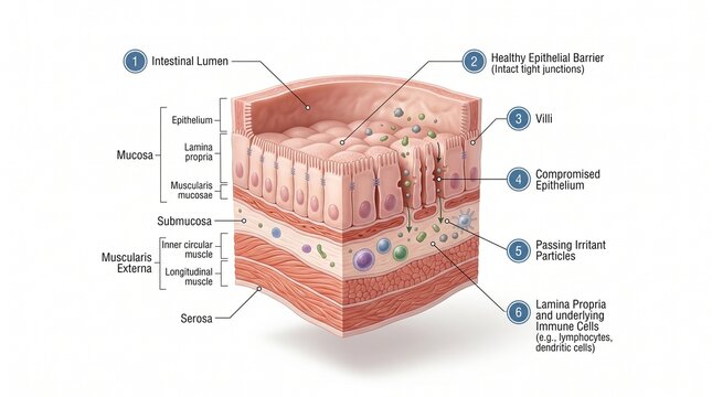 Isolated Intestinal Wall Specimen Plate For Leaky Gut Education