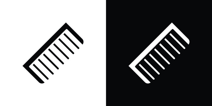 Hair brush icon simple logo set