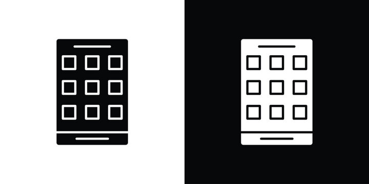 Mobile notch icon simple logo set