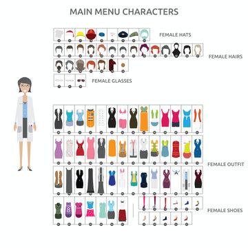 Female Character Creator Kit with Hairstyles Clothing Shoes and Avatar Customization Assets
