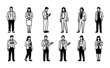 Obraz premium Diverse Business People Vector Set, Professional Office Figures Collection, Modern Corporate Icons