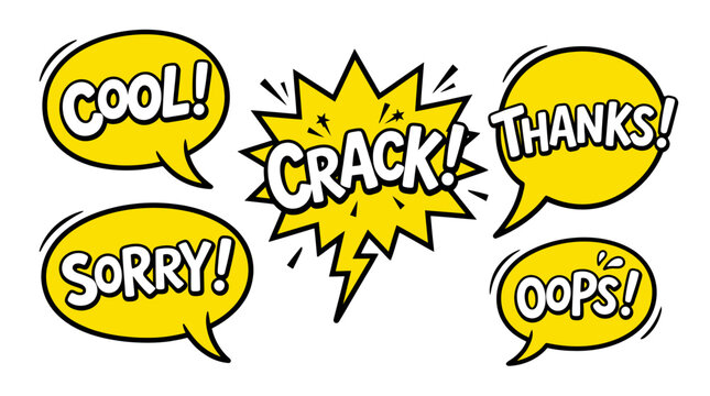 comic speech bubbles with expressions