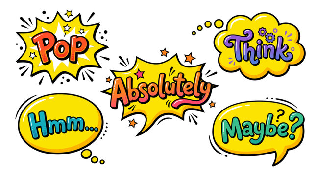comic speech bubbles with expressions