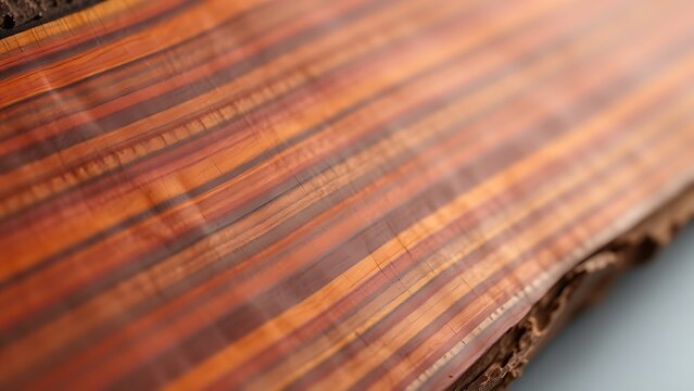 A smooth, polished slab of padauk wood with beautiful grain and warm luster.