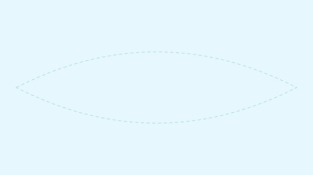 Minimalist abstract eye shape outline animation on light blue 4k background