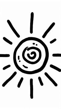 Minimalist black spiral swirl logo on plain white background.