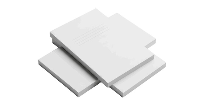 Minimal black silhouette icon, simple flat vector, bold black shape, no gradients, no shading stack of blank white exercise notebooks on a, flat icon style