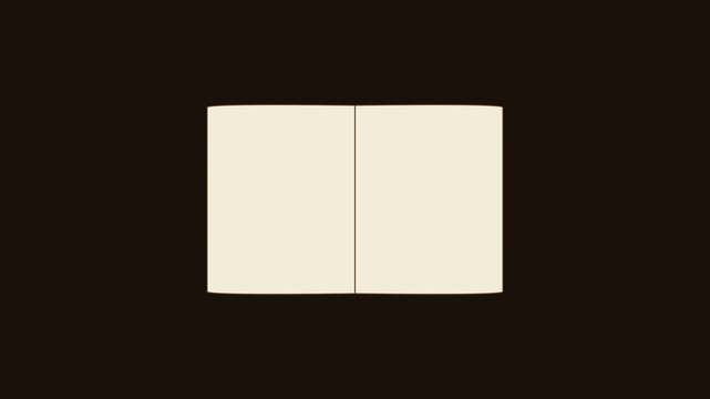 Minimalist open book template with blank pages for custom text or mockup animation 4k