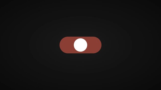 Minimalist toggle switch animation turning on and off, ui ux interface 4k