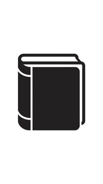 Black book icon, minimalist vector illustration, graphic resource for education and knowledge