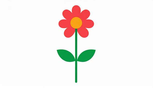 Flat Single Flower Vector Icon