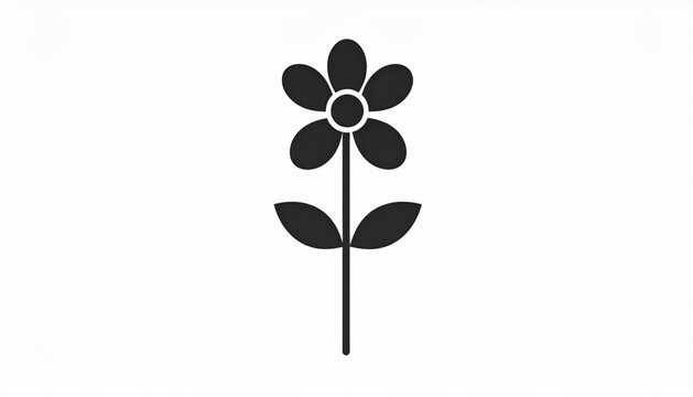 Flat Single Flower Vector Icon