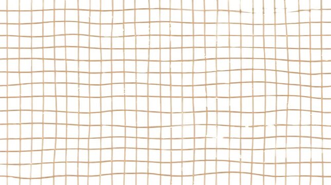 Hand Drawn Brown Grid Pattern on White Background Abstract Graphic Texture