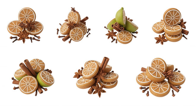 baked gingerbread cookies in fruit shapes with spices like cinnamon and star anise a creative shot for recipe and food blog use